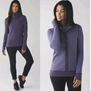 lululemon athletica Striped Purple Turtleneck Sweater